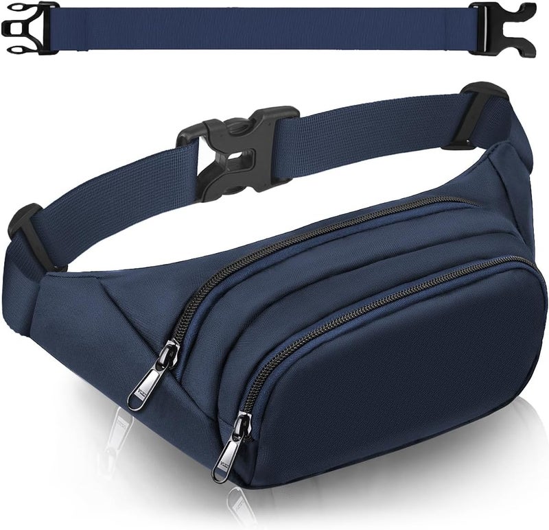 Syican Large Fanny Pack for Women Men - Waist bag with 3-Zipper Pockets, Gifts for Enjoy Sports Traveling Workout Casual Hands-Free crossbody bags Fits MAX 7.9'' iPad & 6.6'' Phone - Image 1